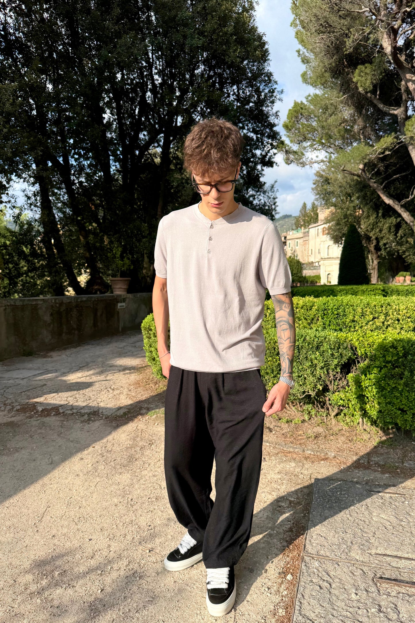 T-shirt Serafino Grigia