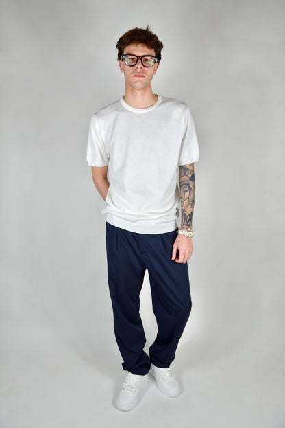 Pantalone Elegante Regular Fit Blu Notte