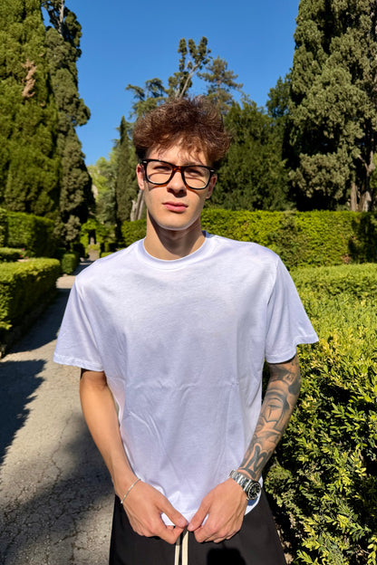 T-Shirt In Filo Di Scozia Bianca