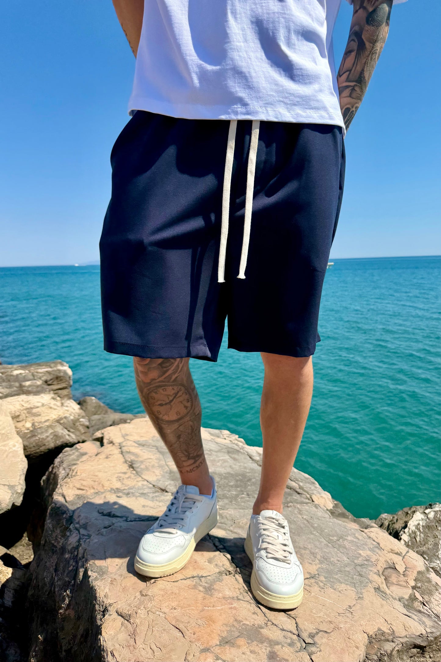 Pantaloncino Elegante Blu Notte
