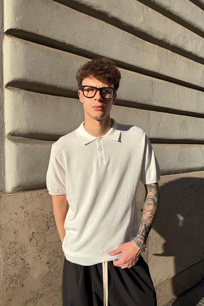 Polo In Filo Bianca
