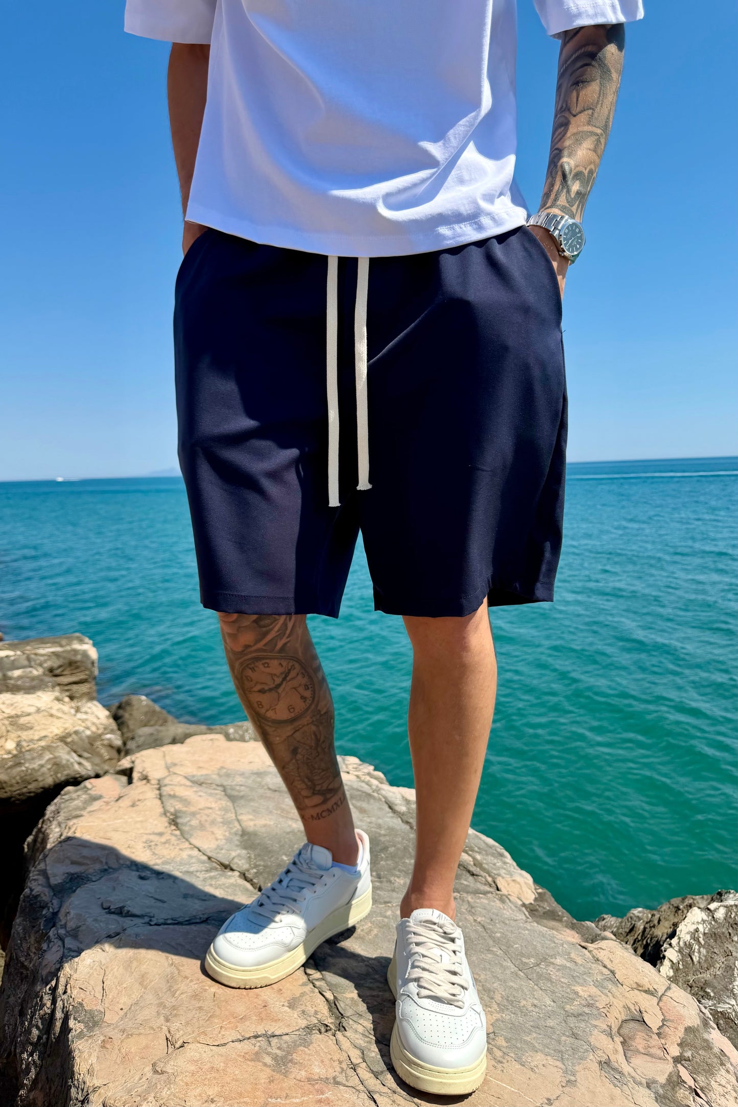 Pantaloncino Elegante Blu Notte