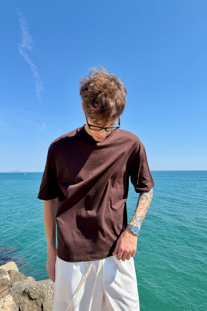 T-shirt Crop Marrone
