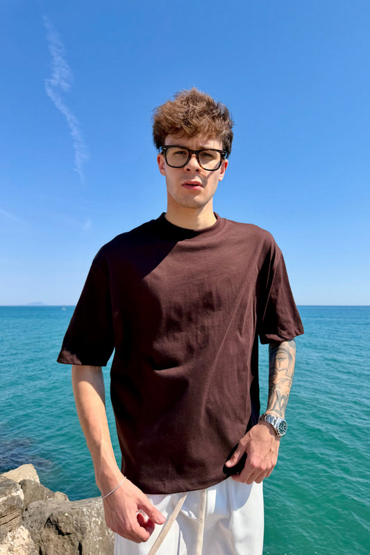 T-shirt Crop Marrone