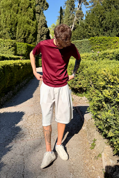 T-Shirt In Filo Di Scozia Bordeaux