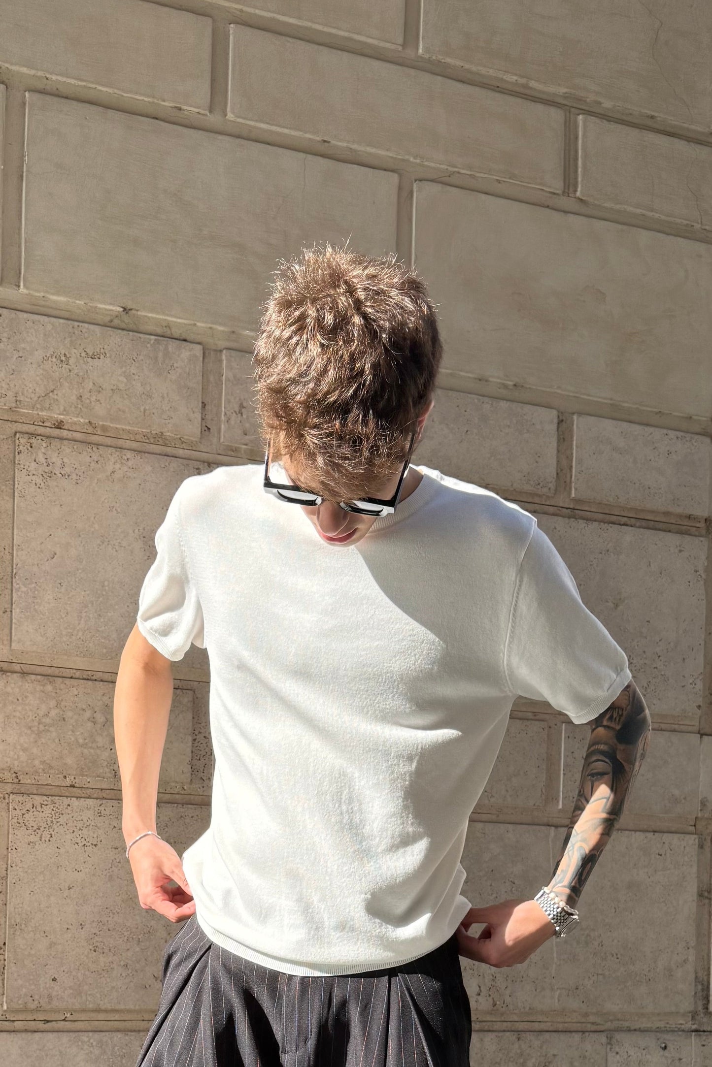 T-Shirt In Filo Bianca