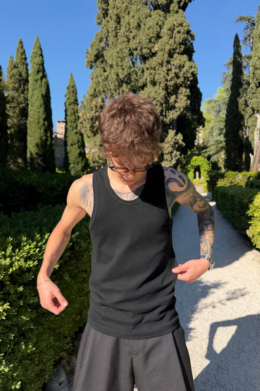 Canottiera In Cotone Nera