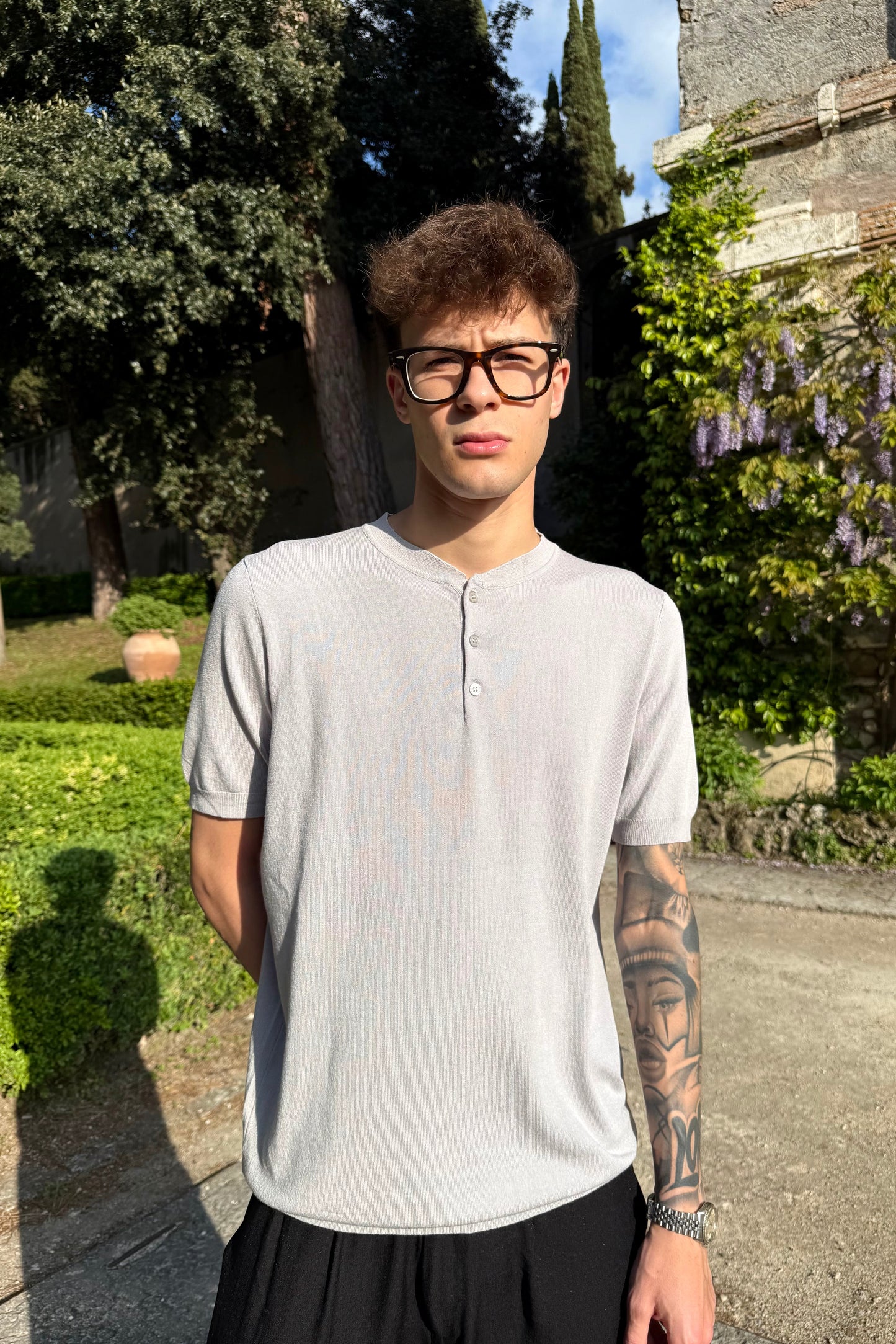 T-shirt Serafino Grigia