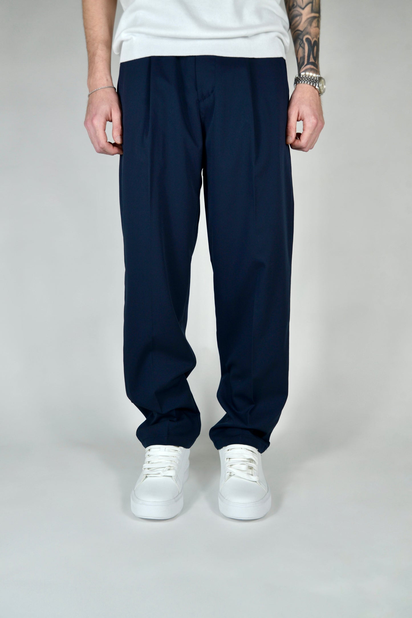 Pantalone Elegante Regular Fit Blu Notte