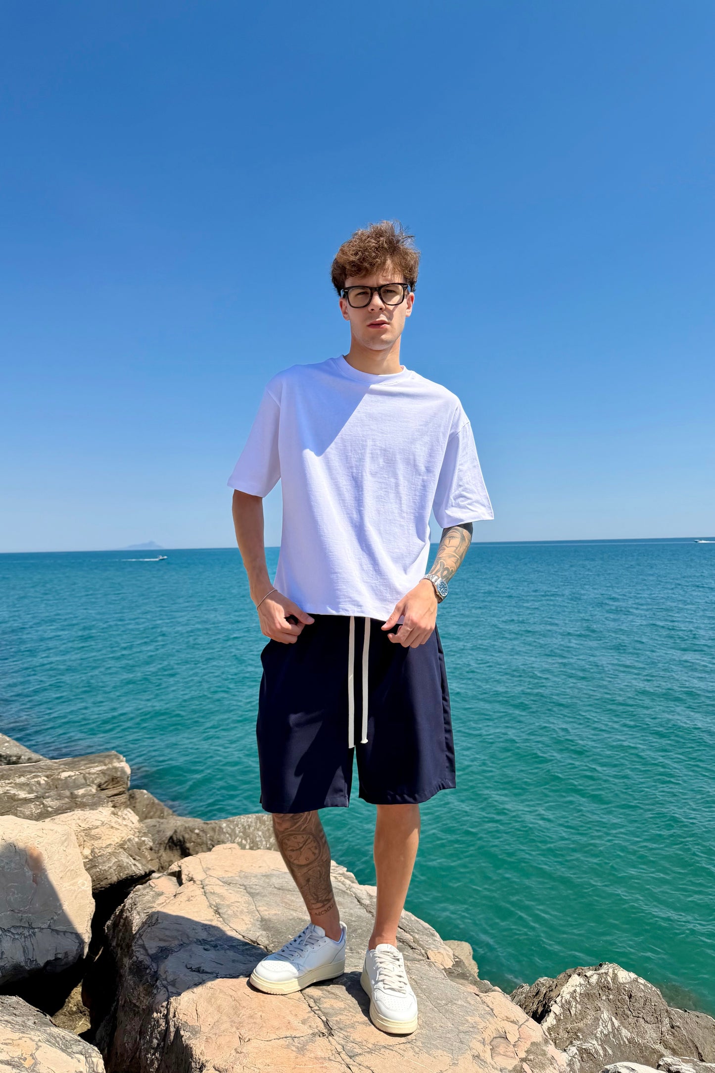 Pantaloncino Elegante Blu Notte