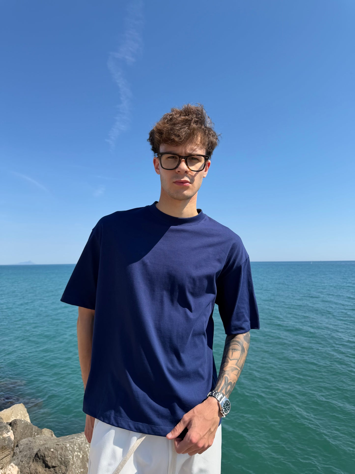 T-shirt Crop Blu