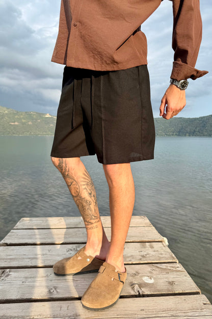 Pantaloncino In Lino Nero