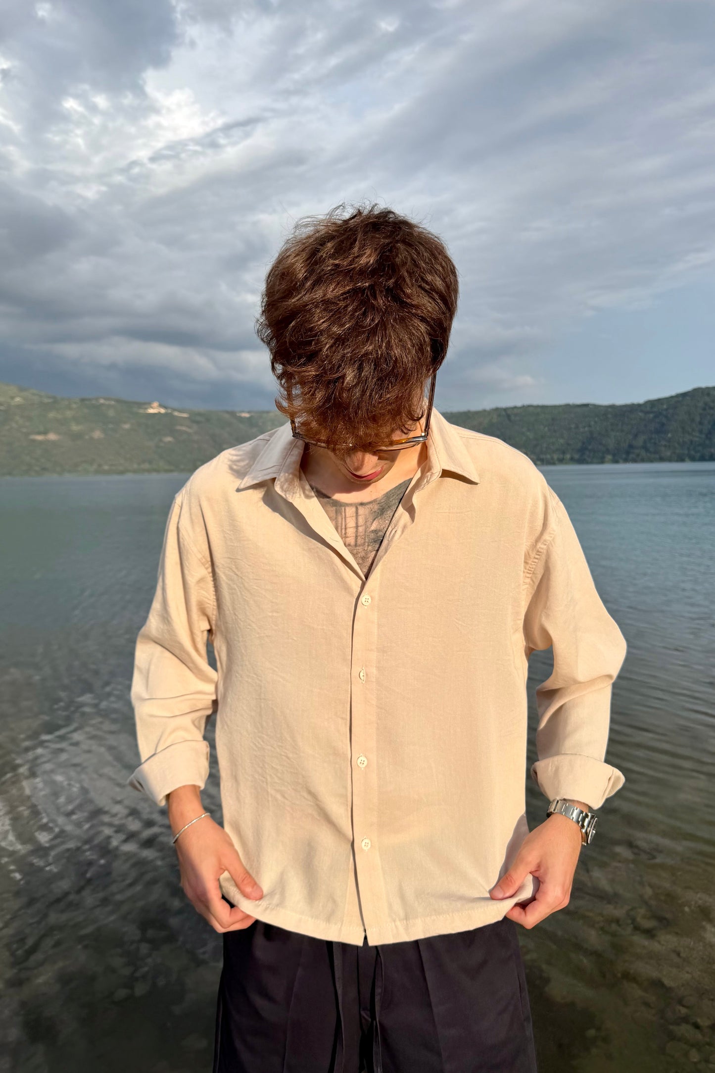 Camicia Cancún In Lino Beige