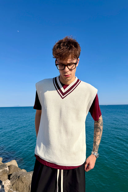 Gilet Montecarlo Panna/Bordeuax