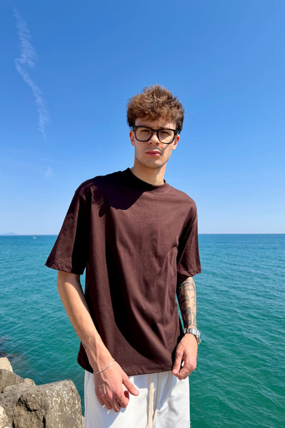 T-shirt Crop Marrone