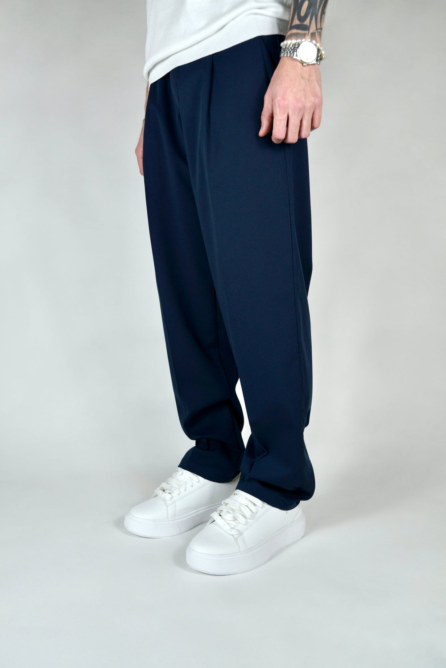 Pantalone Elegante Regular Fit Blu Notte