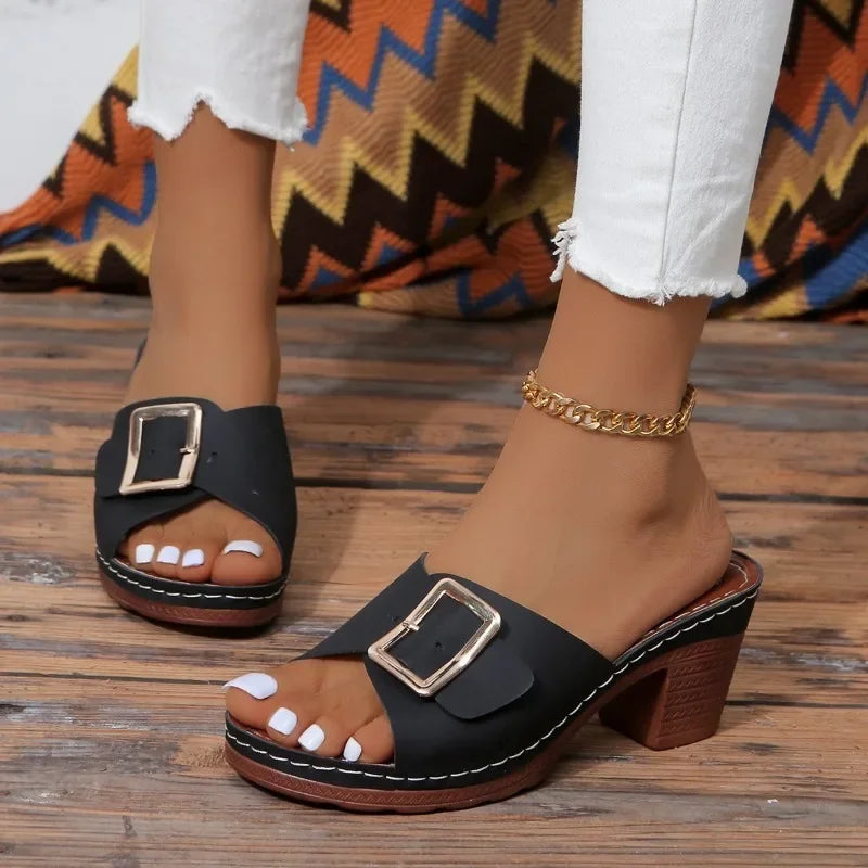 Naëlla | Mules à Talon Boucle Élégante