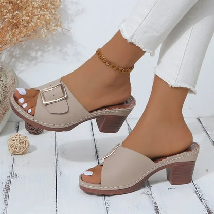 Naëlla | Mules à Talon Boucle Élégante