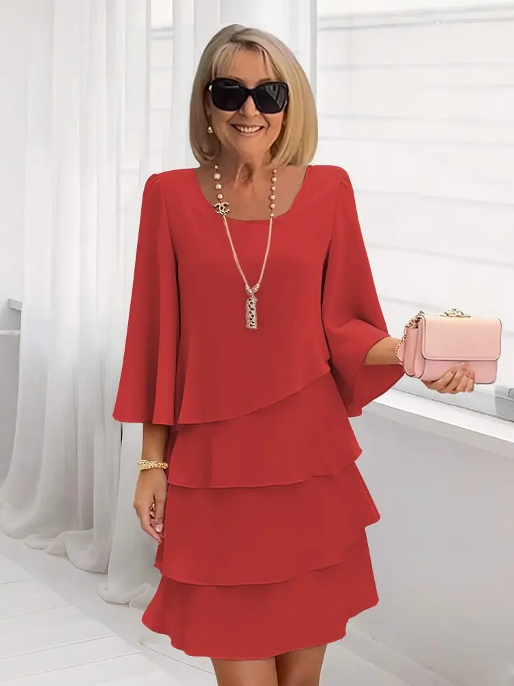 Élise – Vestido elegante y fluido con volantes