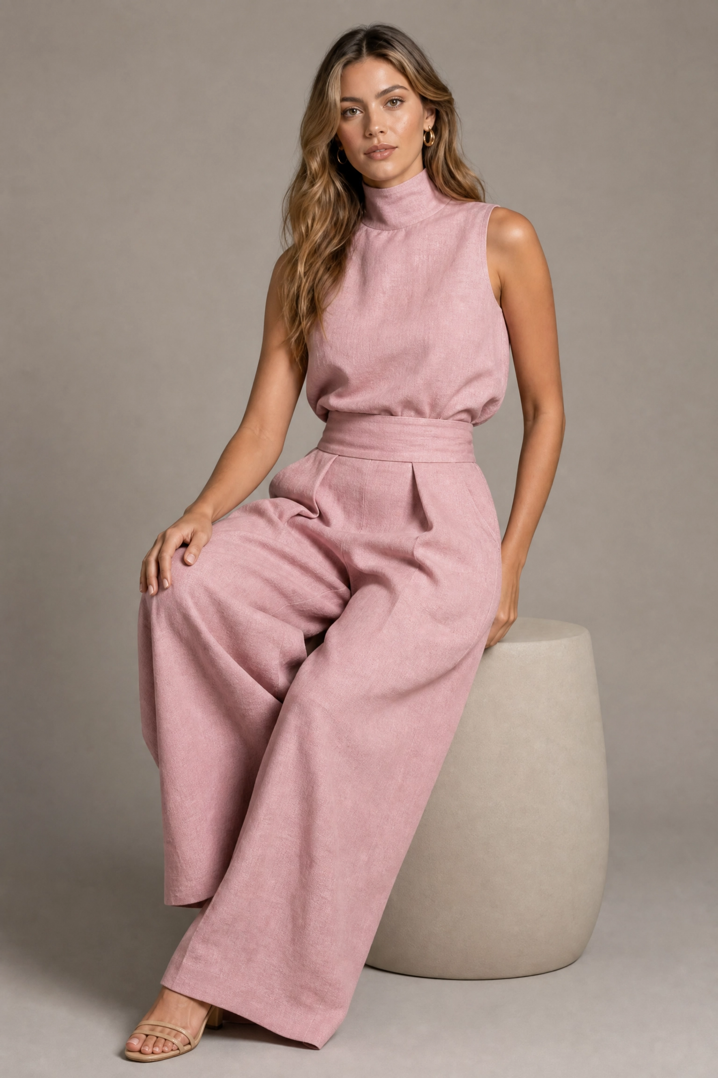 Flor™ | Women's Minimalist Sleeveless Top and Wide Leg Pants Set