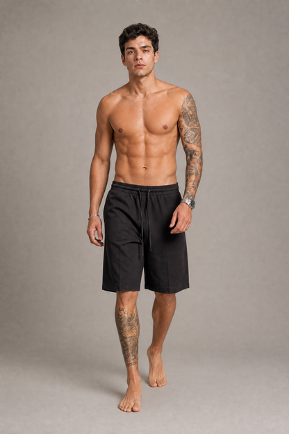 Pantaloncino In Bull Di Cotone Nero