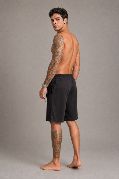 Pantaloncino In Bull Di Cotone Nero